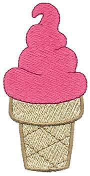 Soft Ice Cream Cone Machine Embroidery Design