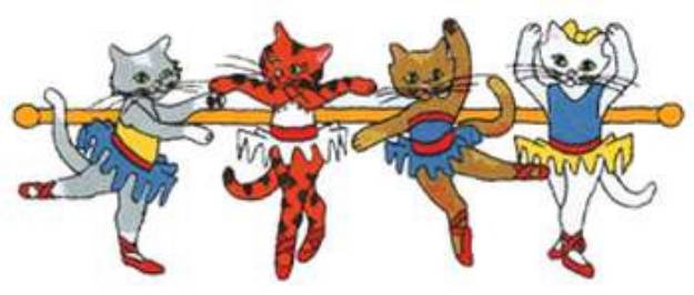 Picture of Ballet Cats Machine Embroidery Design