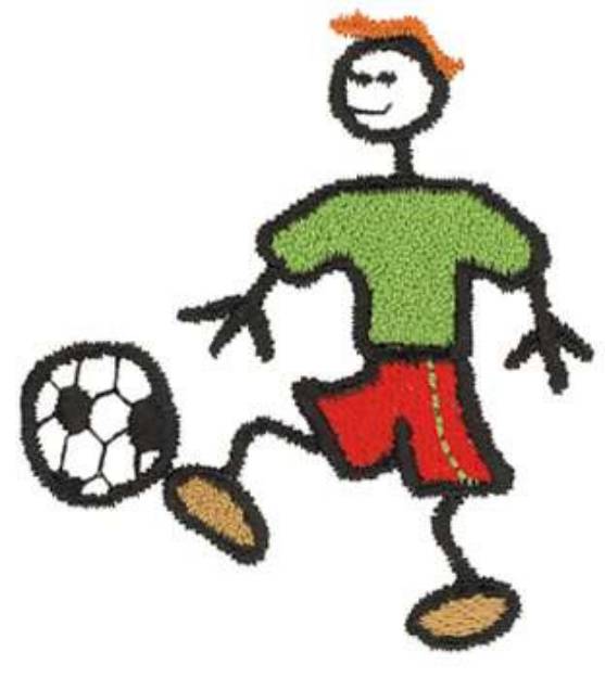 Picture of Stick Soccer Player Machine Embroidery Design