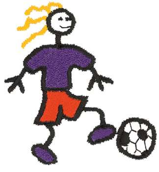 Girls Soccer Machine Embroidery Design