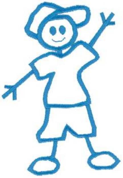 Picture of Stick Boy Outline Machine Embroidery Design