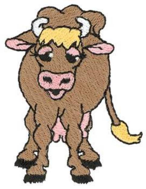 Picture of Cartoon Cow Machine Embroidery Design