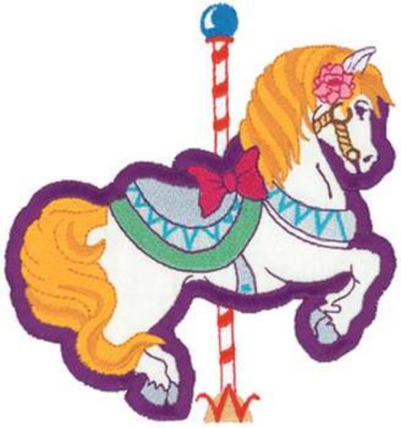 Picture of Carousel Horse Applique Machine Embroidery Design