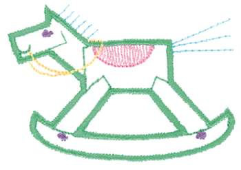 Rocking Horse Outline Machine Embroidery Design
