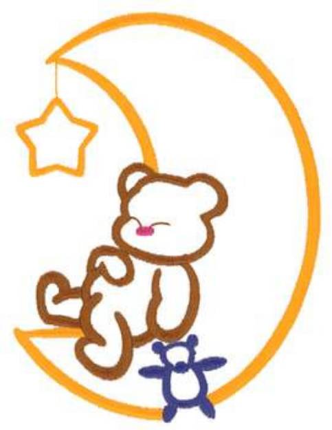 Picture of Sleeping Bear Outline Machine Embroidery Design