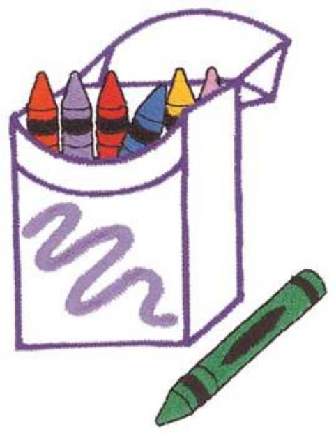 Picture of Box of Crayons Machine Embroidery Design