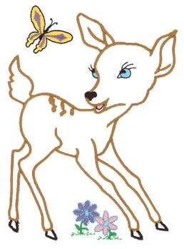 Fawn Outline Machine Embroidery Design