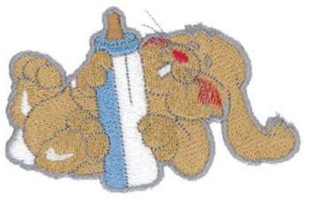 Picture of Bunny With Bottle Machine Embroidery Design