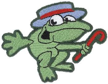 Dancing Frog Machine Embroidery Design