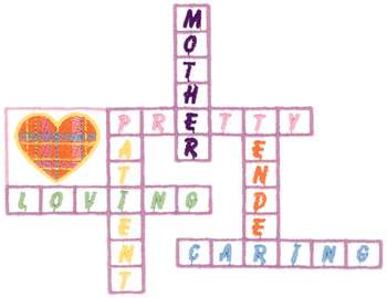 Mother Crossword Machine Embroidery Design