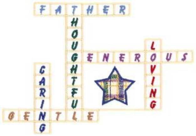 Picture of Father Crossword Machine Embroidery Design