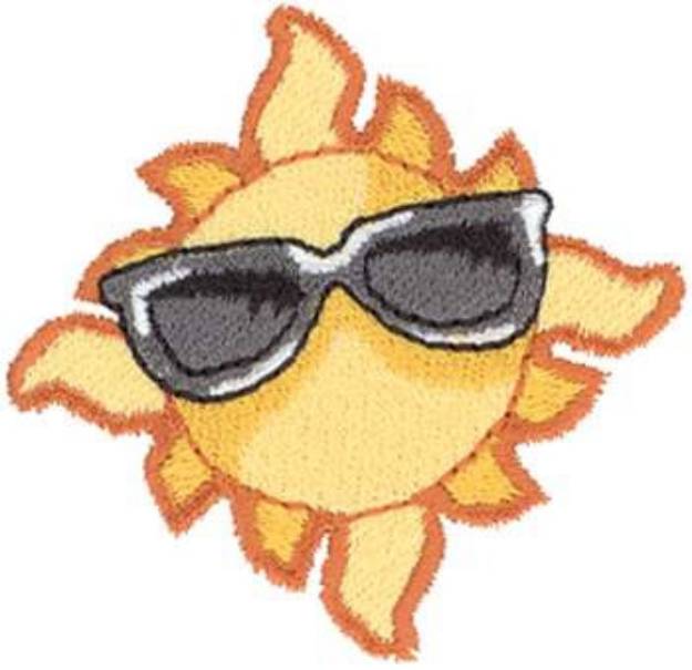 Picture of Sun With Shades Machine Embroidery Design