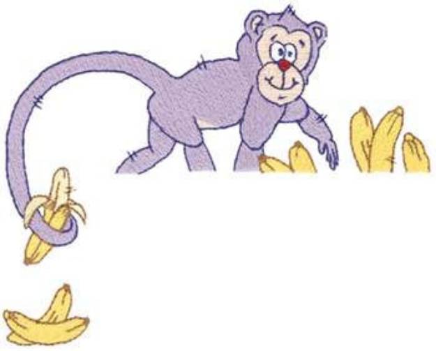 Picture of Monkey Pocket Topper Machine Embroidery Design