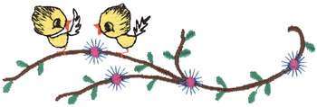 Birds On Branch Machine Embroidery Design
