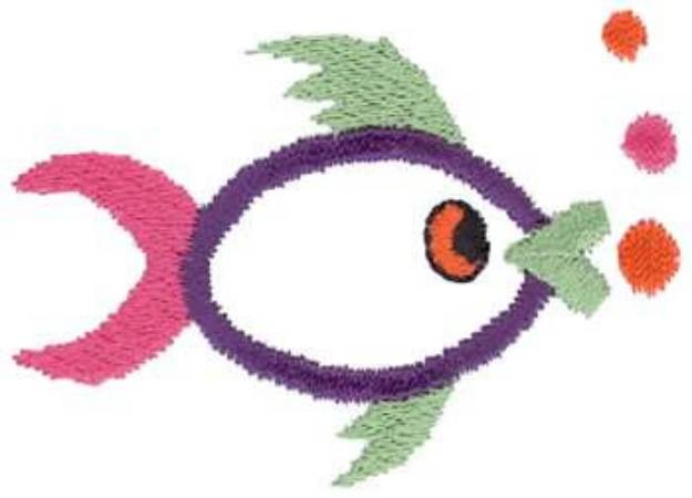Picture of Fish Bubbles Machine Embroidery Design