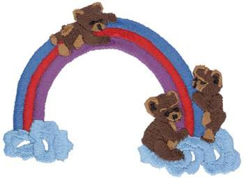 Rainbow Bears Machine Embroidery Design
