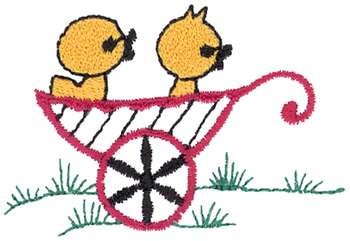 Ducks In Wagon Machine Embroidery Design