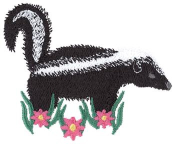 Skunk the Flowers Machine Embroidery Design