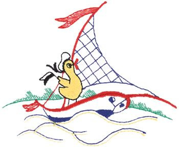 Sailing Duck Machine Embroidery Design