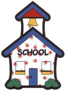 Picture of School House Applique Machine Embroidery Design