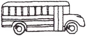 Picture of School Bus Outline Machine Embroidery Design