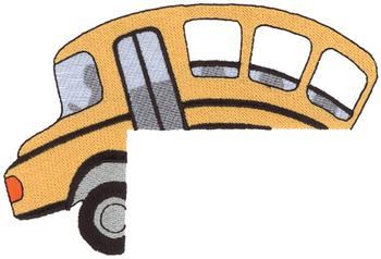 School Bus Pocket Topper Machine Embroidery Design