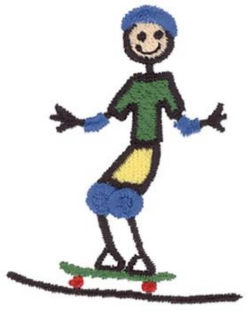 Picture of Skateboarder Machine Embroidery Design
