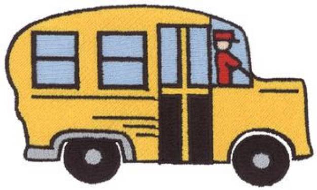 Picture of School Bus Machine Embroidery Design