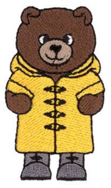 Picture of Bear In Raincoat Machine Embroidery Design