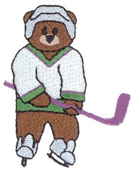 Hockey Bear Machine Embroidery Design