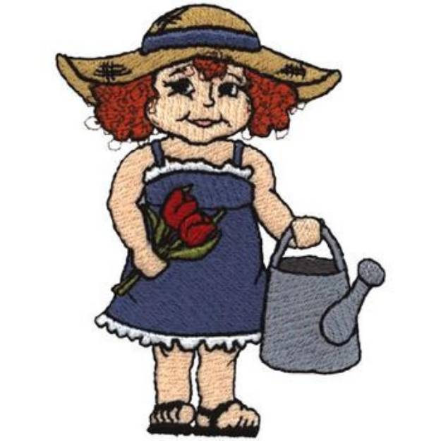 Picture of Garden Girl Machine Embroidery Design