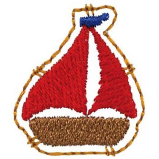 Picture of Sailboat Patch Machine Embroidery Design