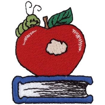 Apple With Worm Machine Embroidery Design