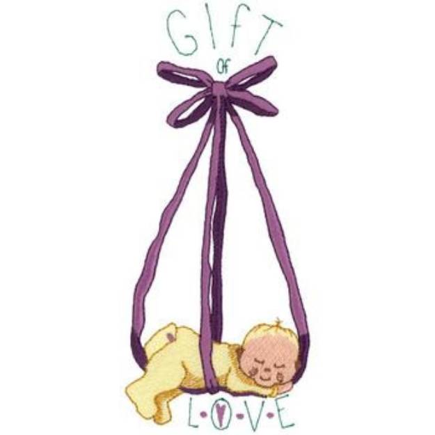Picture of Baby & Bow Machine Embroidery Design