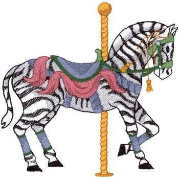 Zebra Carousel Machine Embroidery Design