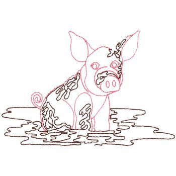 Muddy Pig Machine Embroidery Design