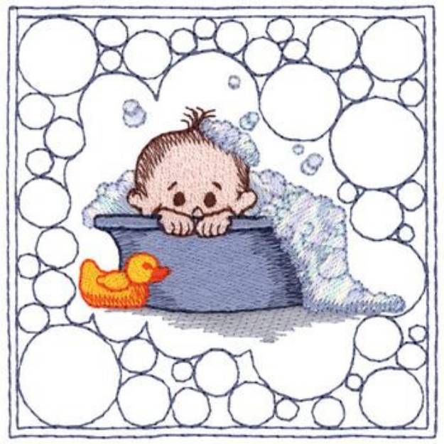 Picture of Bath Time Quilt Square Machine Embroidery Design