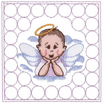Angel Quilt Square Machine Embroidery Design