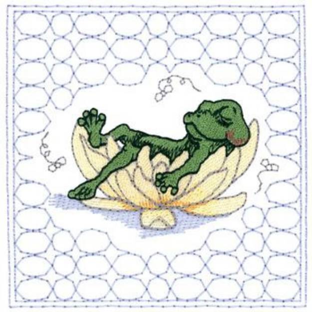 Picture of Froggy Quilt Square Machine Embroidery Design