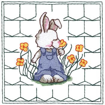 Bunny Quilt Square Machine Embroidery Design