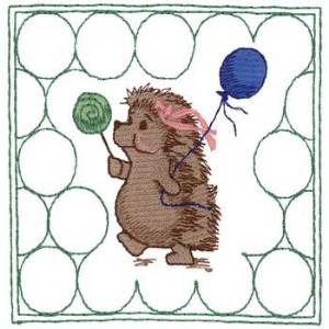 Picture of Hedgehog Quilt Square Machine Embroidery Design