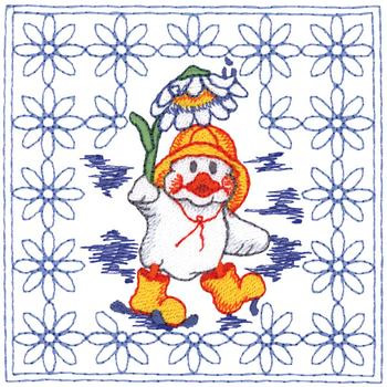 Baby Duck Quilt Square Machine Embroidery Design