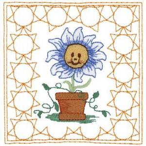 Picture of Flower Quilt Square Machine Embroidery Design