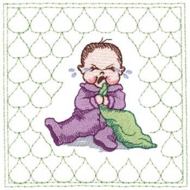 Picture of Crying Baby Quilt Square Machine Embroidery Design