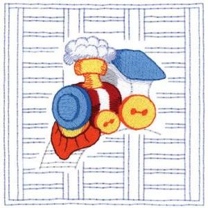 Picture of Train Quilt Square Machine Embroidery Design
