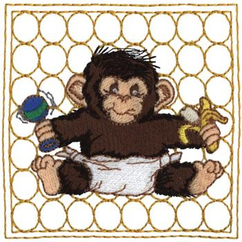 Monkey Machine Embroidery Design