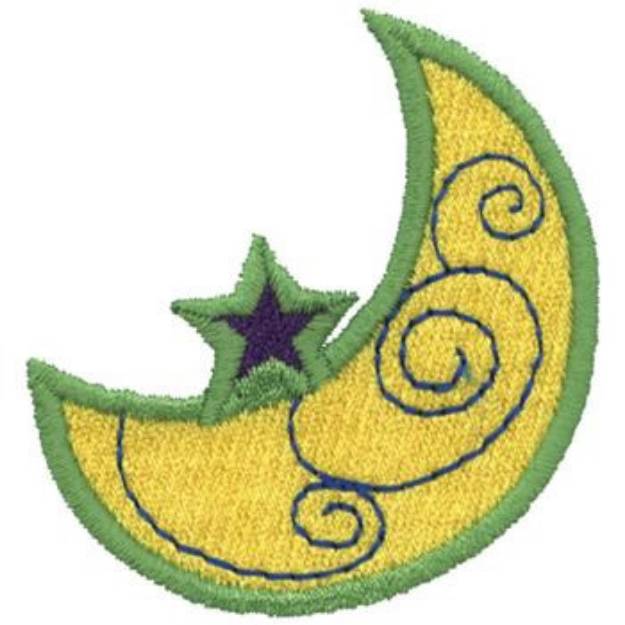 Picture of Moon & Star Machine Embroidery Design