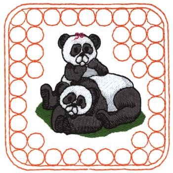 Pandas Machine Embroidery Design