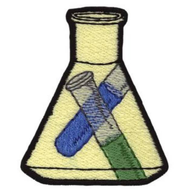 Picture of Beaker & Test Tubes Machine Embroidery Design