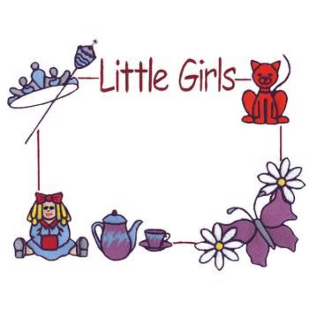 Picture of Little Girl Frame Machine Embroidery Design